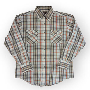 Kingsport Vintage Plaid Western Long Sleeve Button Up Shirt Large